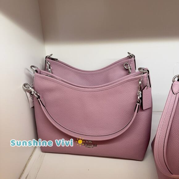 NWT Coach Laurel Shoulder Bag CR148 Leather Silver/Lilac